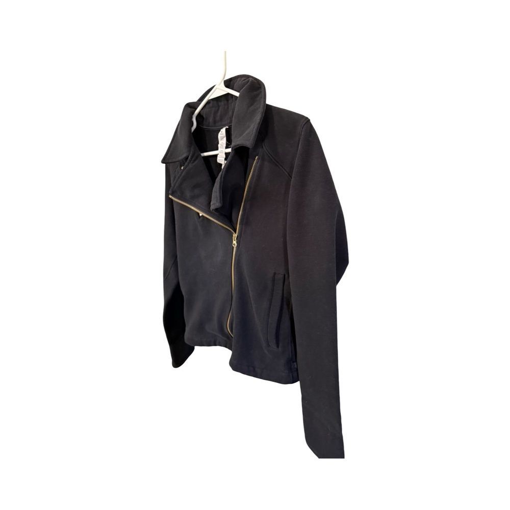 Lululemon Black Scuba Moto Jacket Gold Zip Size 4 - Picture 2 of 5